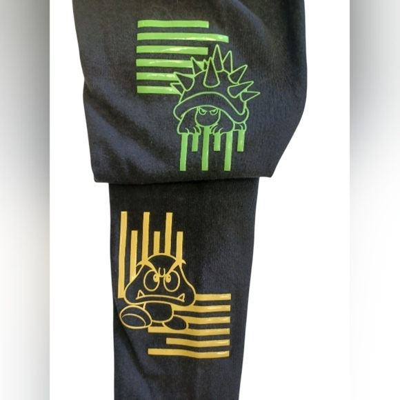 Champion X Super Mario EUC Rare Black Tights Size XS - Picture 4 of 8